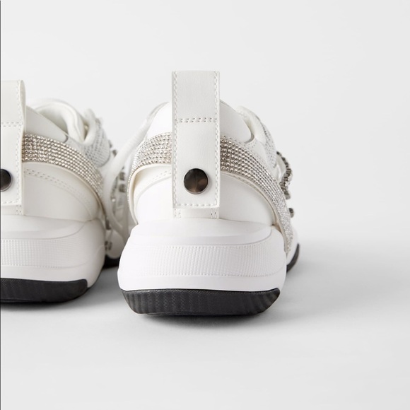 ZARA BNWT Bejeweled Sneakers US Size 9 - Picture 3 of 5
